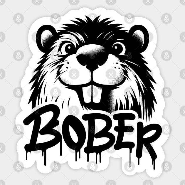 Funny Polish Internet Meme Bobr Bober Kurwa Beaver Graffiti Art Sticker by TenchiMasaki